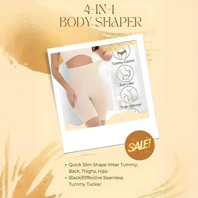 4-in-1 Shaper – Quick Slim Shape Wear for Tummy, Back, Thighs & Hips | Effective Seamless Tummy Tucker
