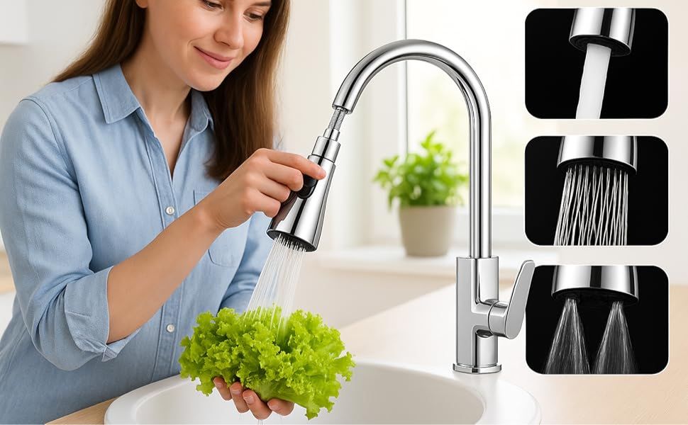 3-in-1 Adjustable Kitchen Sink Faucet Nozzle
