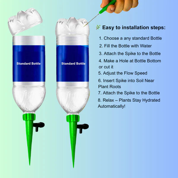 Self-Watering Spike Drip Irrigation System for Indoor & Outdoor Plants | Adjustable Flow Control | Vacation Plant Waterer (Pack of 06)