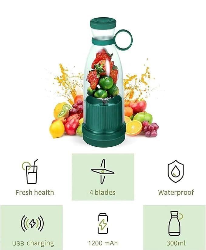 Portable Mini Juice Blender | USB Rechargeable Smoothie Maker Bottle