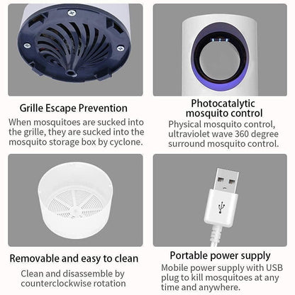 Electronic LED Mosquito Killer Lamp – USB Powered, Safe & Chemical-Free Insect Trap for Home, Bedroom & Outdoor Use