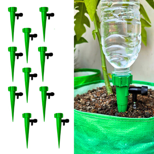 Self-Watering Spike Drip Irrigation System for Indoor & Outdoor Plants | Adjustable Flow Control | Vacation Plant Waterer (Pack of 06)